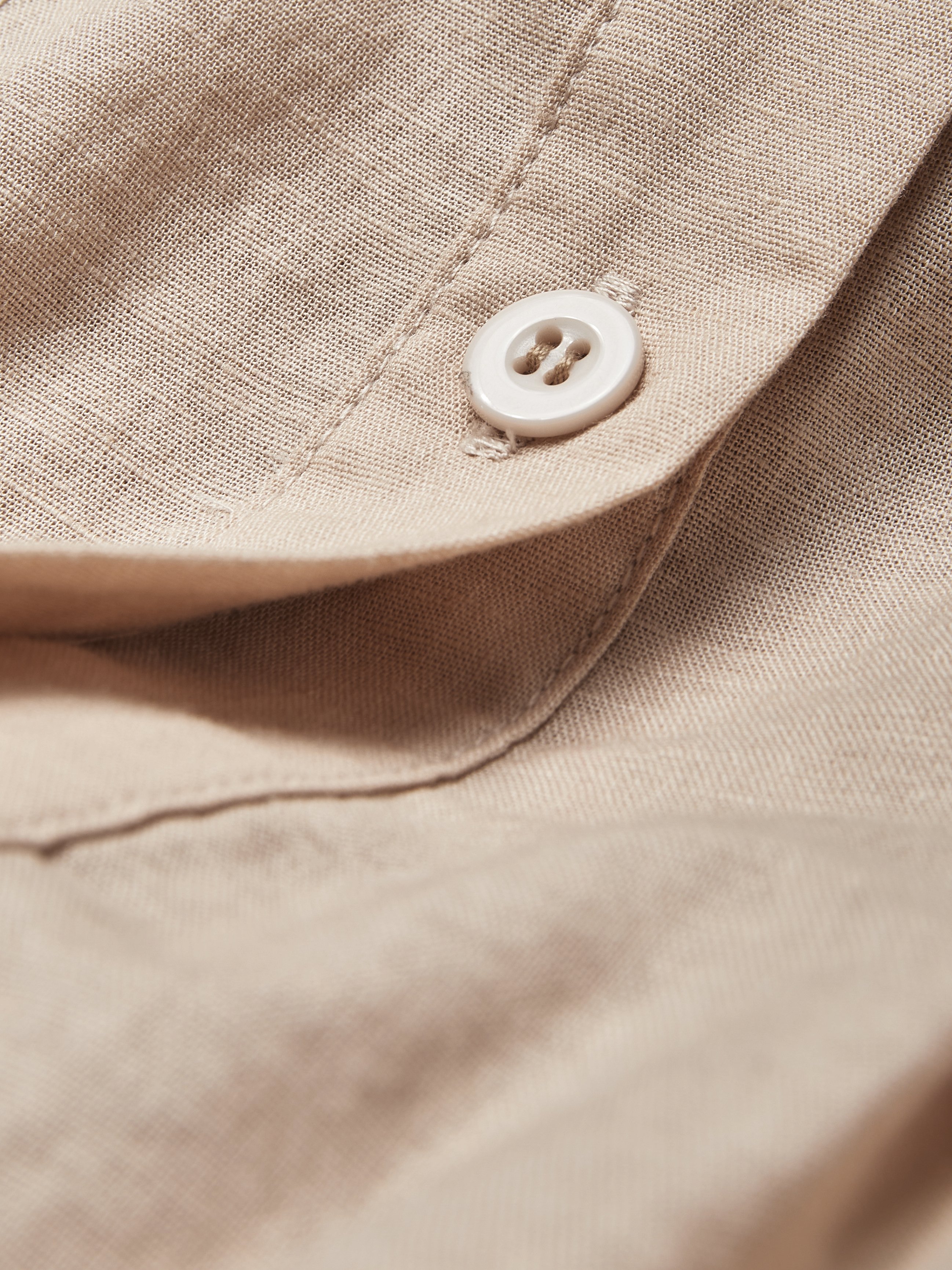 Cotton And Linen Crew Neck Button Design Pleats Sleeveless Tank Top