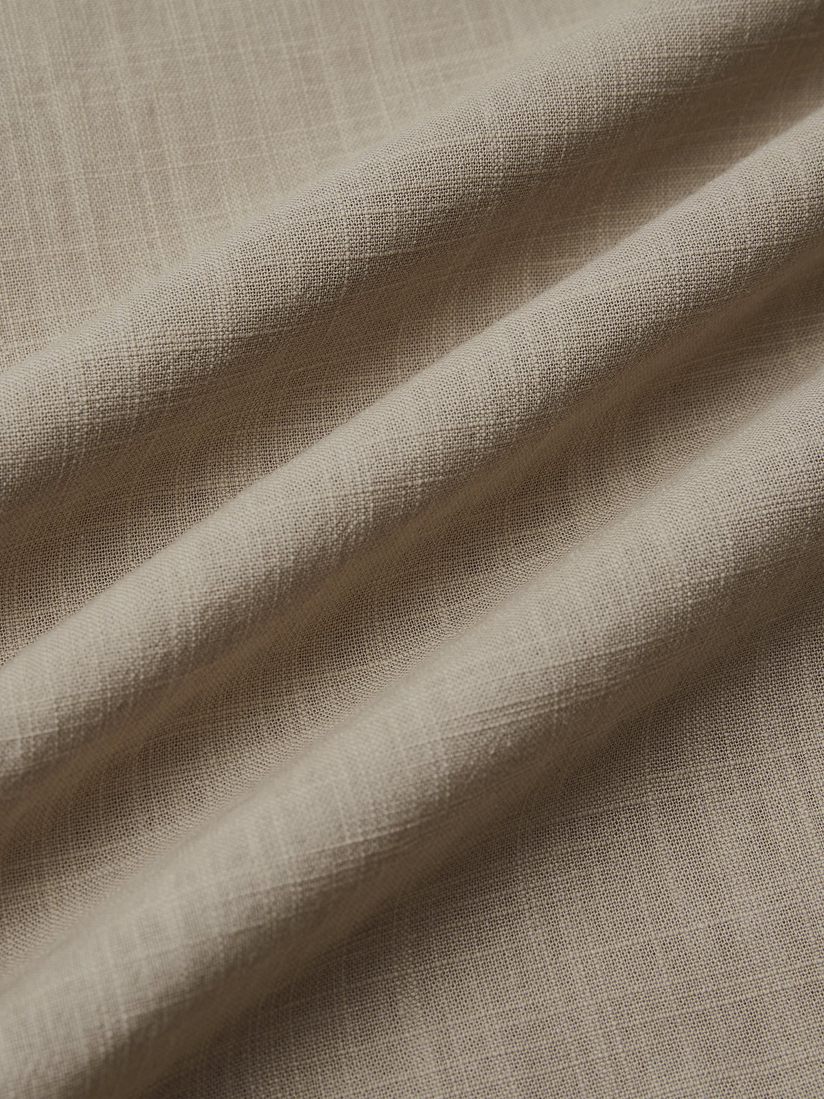 Cotton And Linen Crew Neck Plain Short Sleeve Blouse