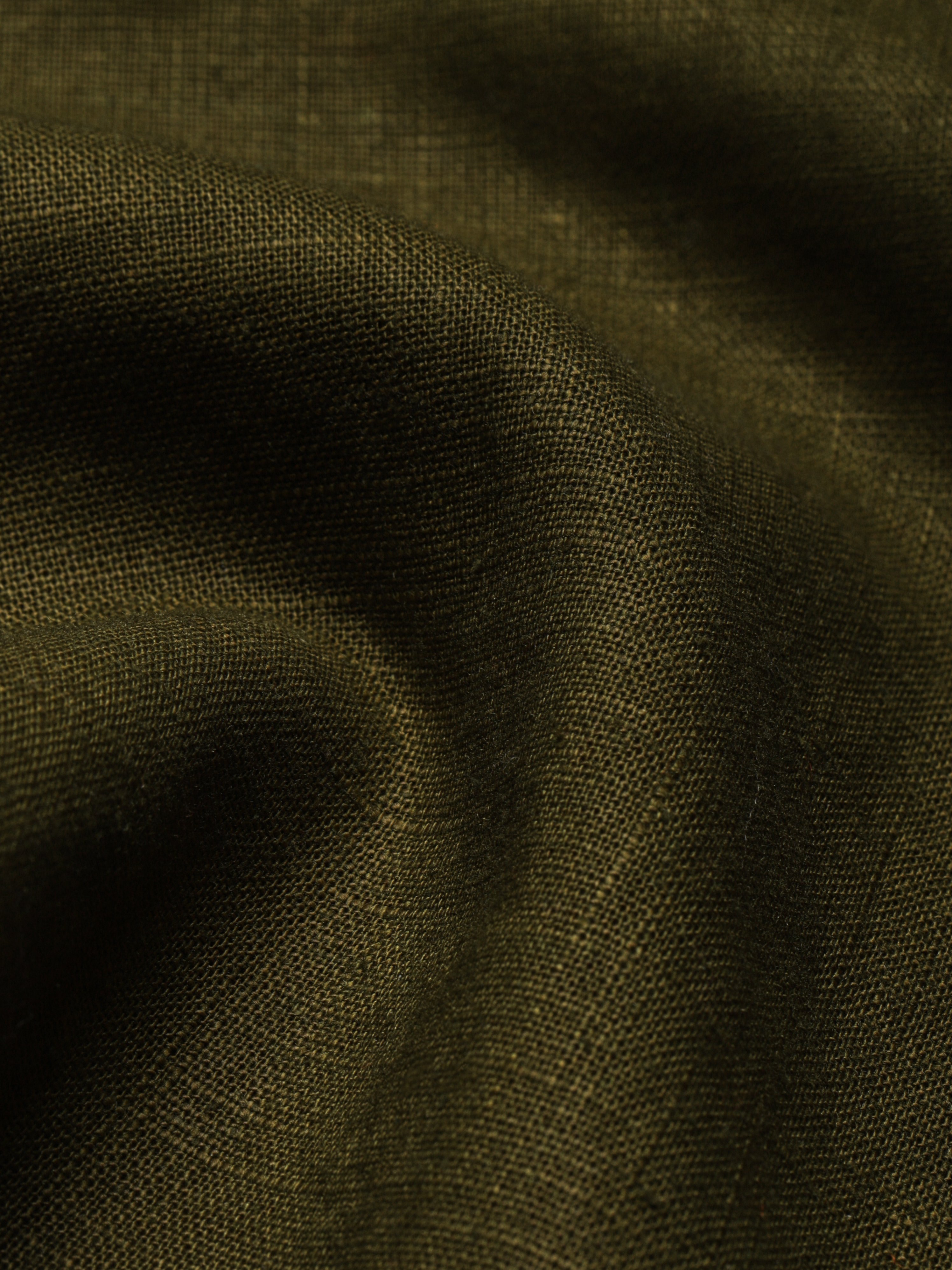 Linen-Cotton Crew Neck Plain Long Sleeve Maxi Dress