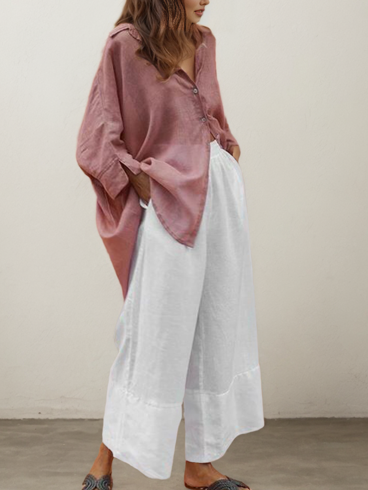 Cotton And Linen Plain Pants