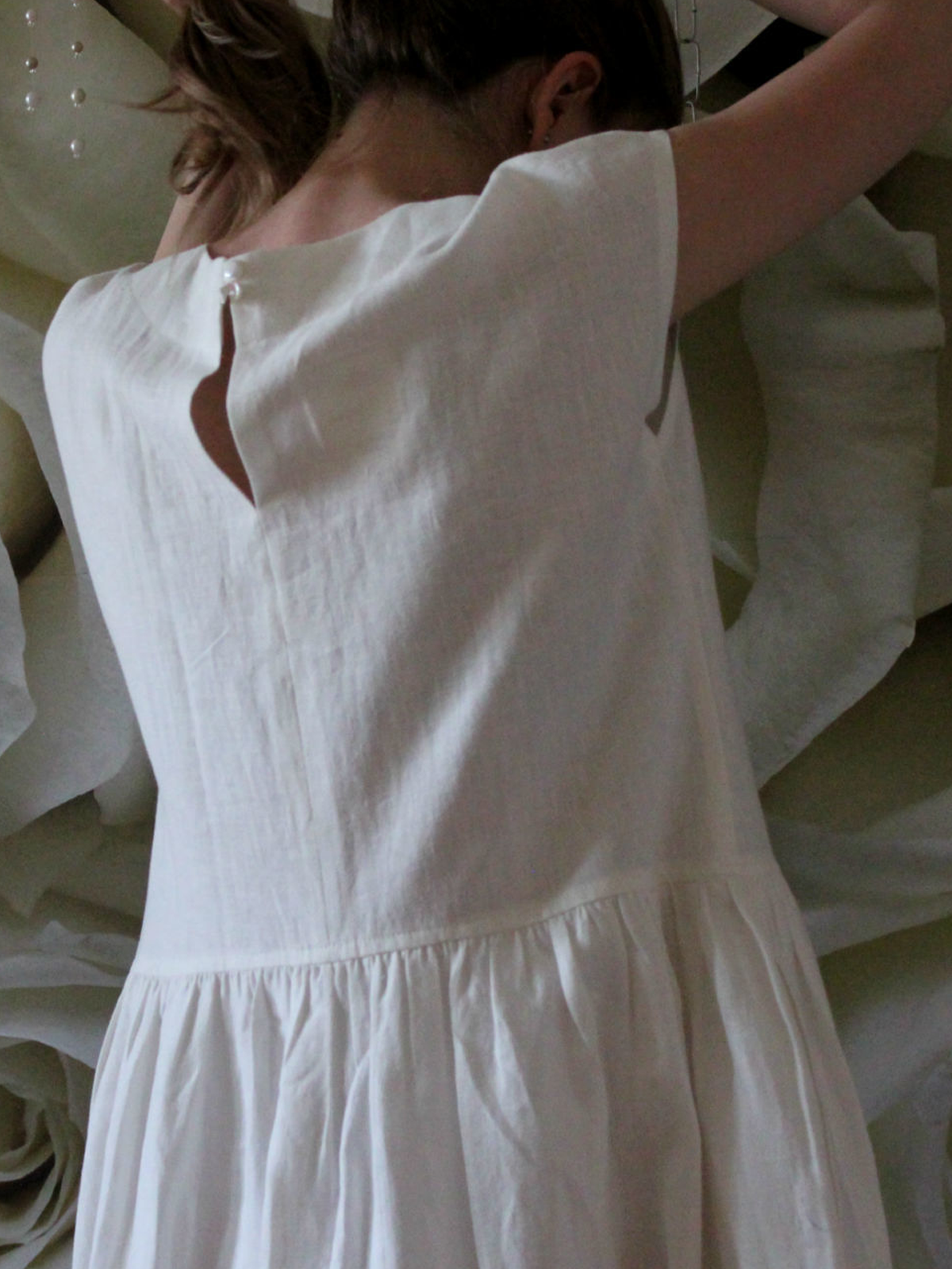 Cotton And Linen Crew Neck Plain Short Sleeve Maxi Dress Cotton And Linen Crew Neck Plain Short Sleeve Maxi Dress