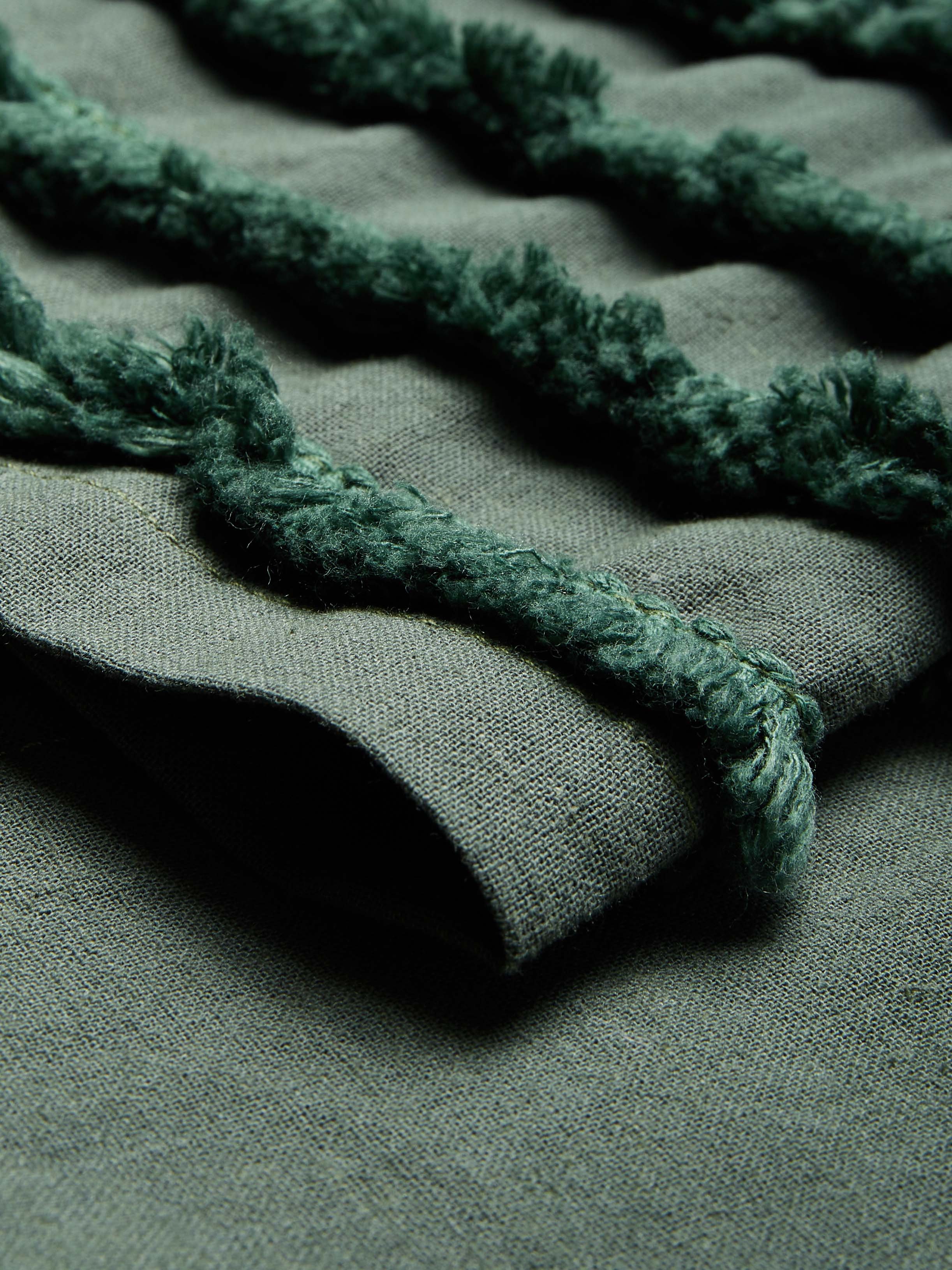 Cotton And Linen Crew Neck Plain Three-quarter Sleeve Dress