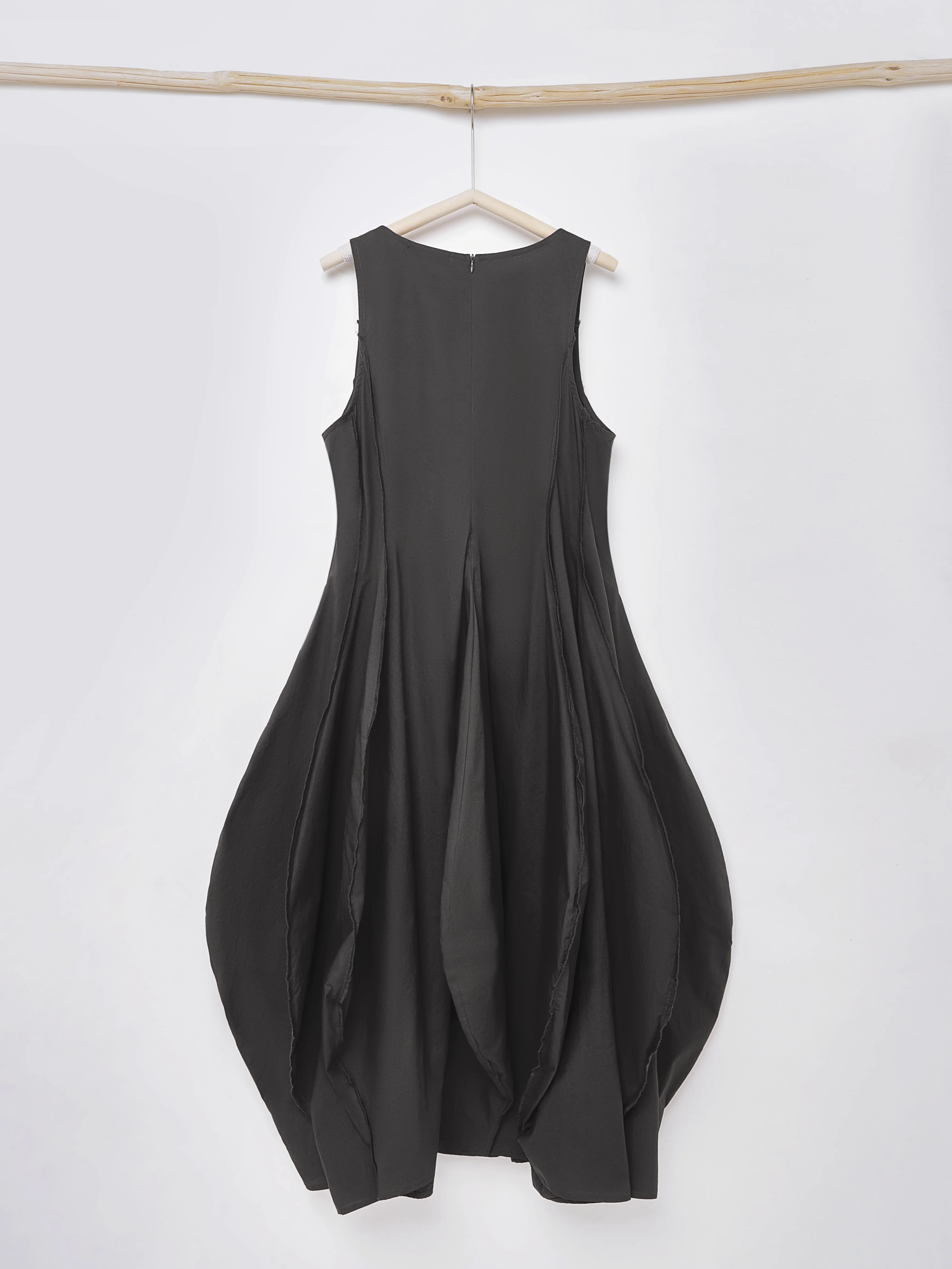 Cotton And Linen Crew Neck Plain Sleeveless Maxi Dress