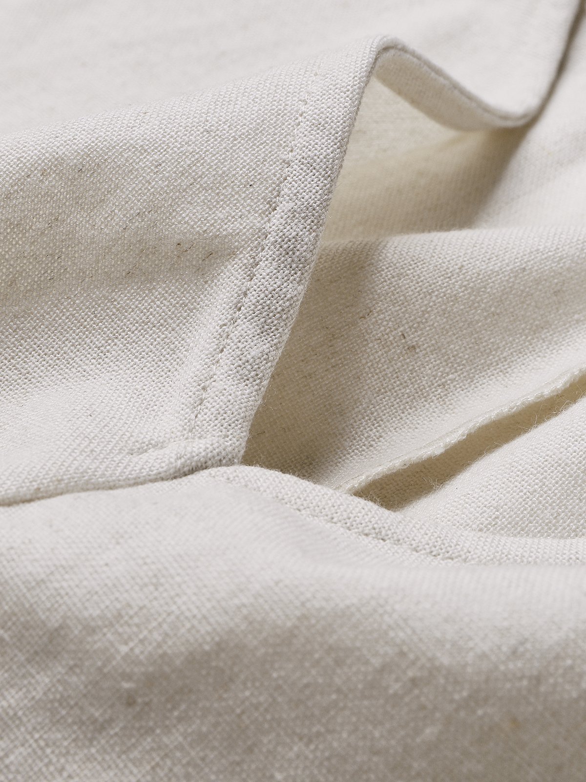 Cotton And Linen Crew Neck Plain Short Sleeve Mini Dress