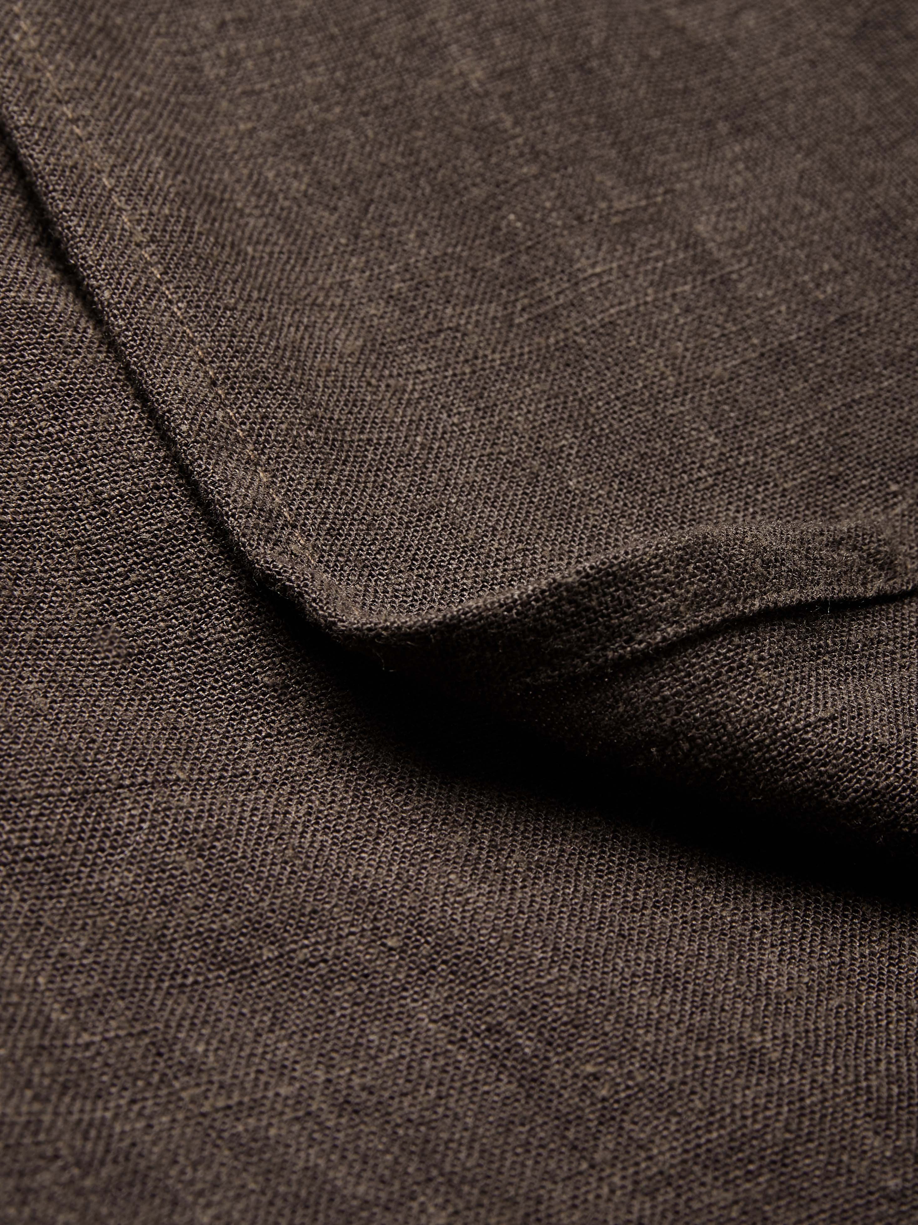 Cotton And Linen V Neck Belt Design Sleeveless Slit Maxi Dress